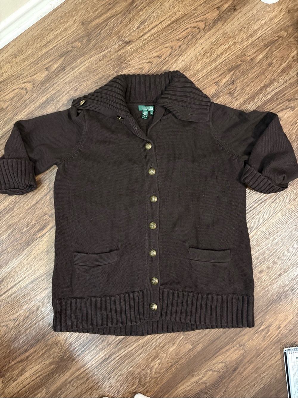 Vintage Women's Lauren Ralph Lauren Chunky Knit Cardigan Size 2X
